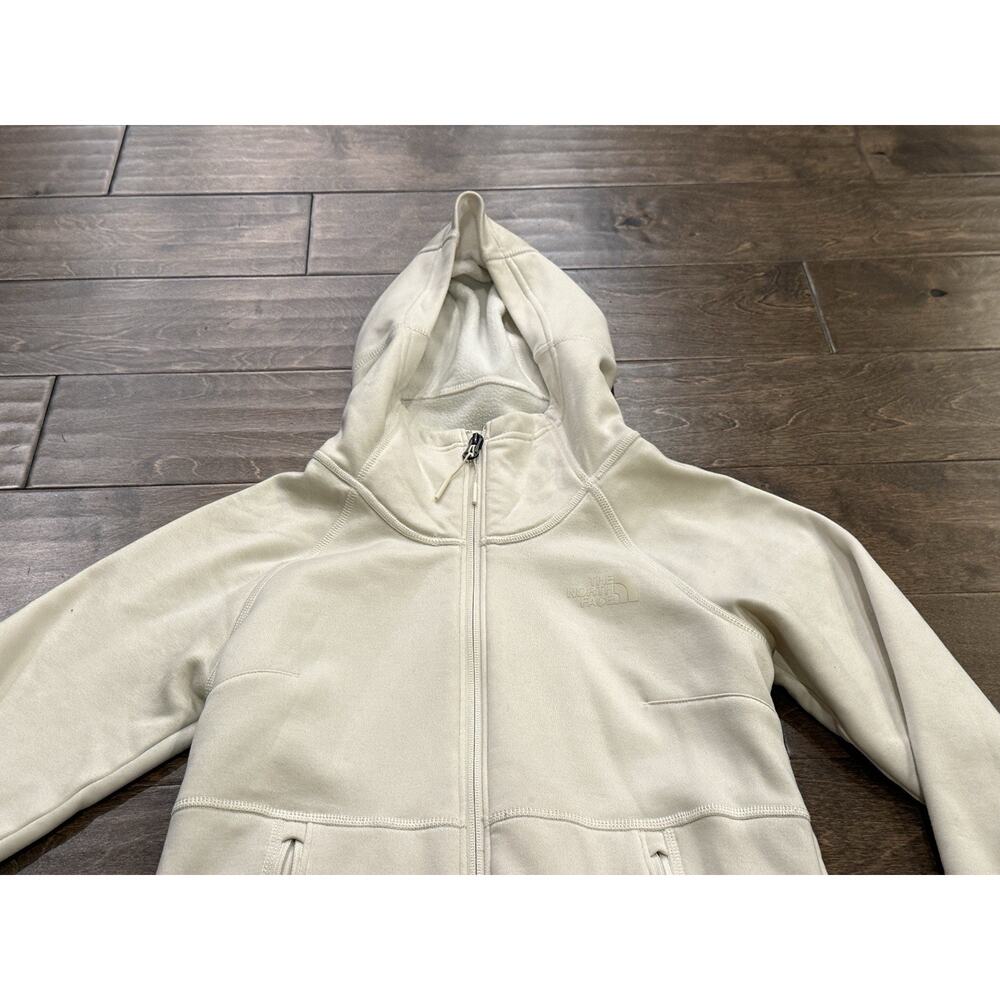 The North Face Womens Cream Ivory Full Zip Lightweight Hooded Fleece Jacket XS - Picture 4 of 9
